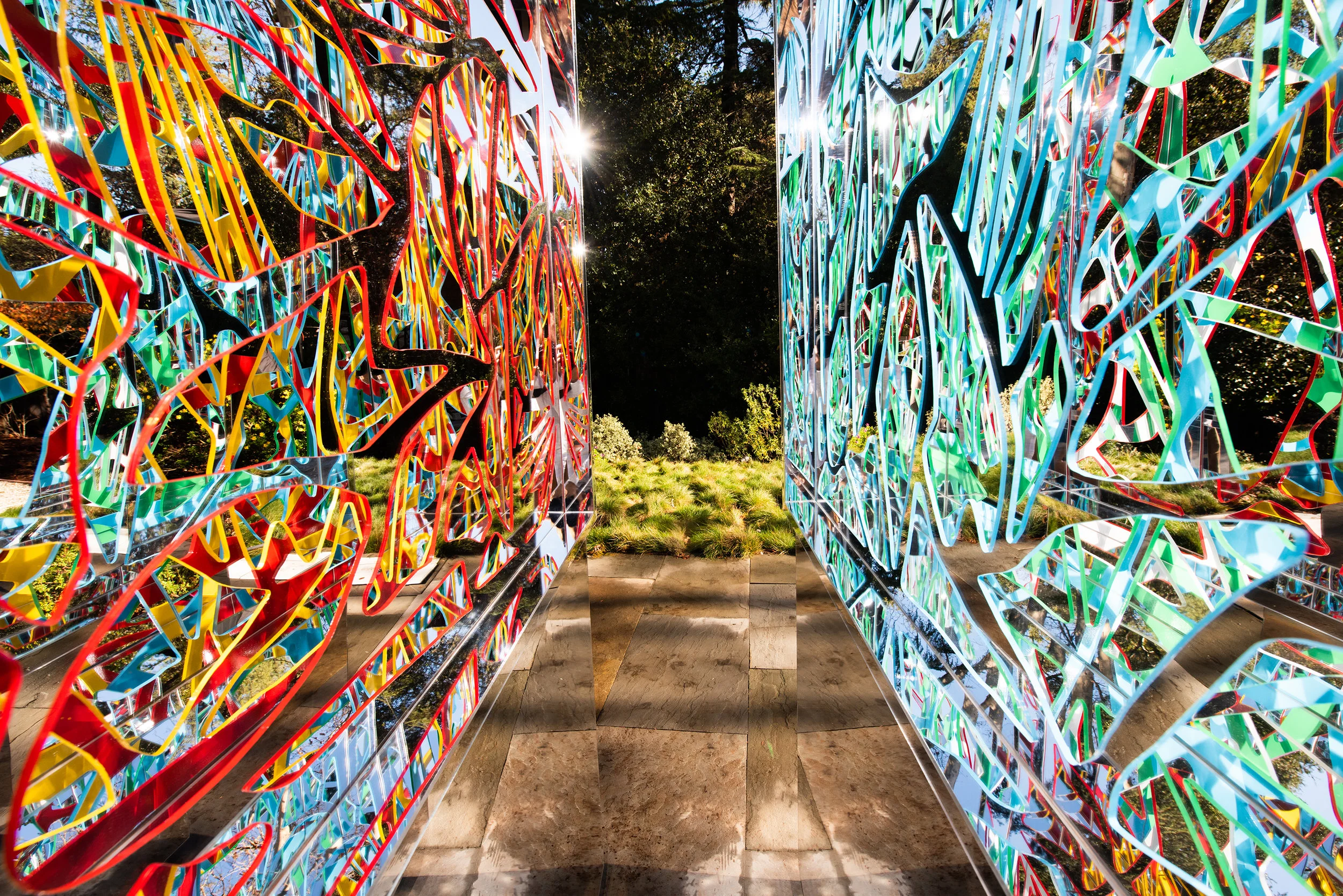 Ambrosia — multilayered reflective sculpture, installation view