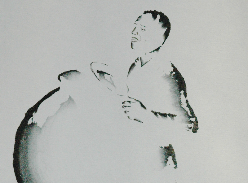 Return to Old & New Orleans — detail of the sumi ink brushwork