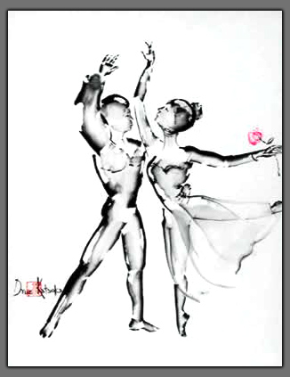 Painting of Tango Dancers  "Histoire d'Amour"