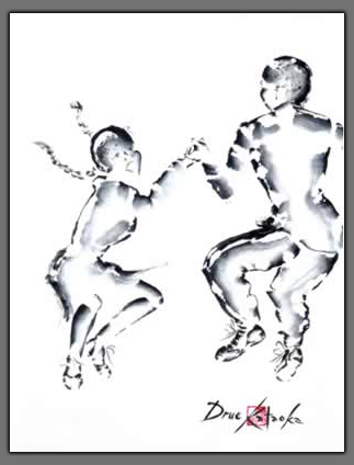 Painting of Swing Dancers  "Saturday Night"