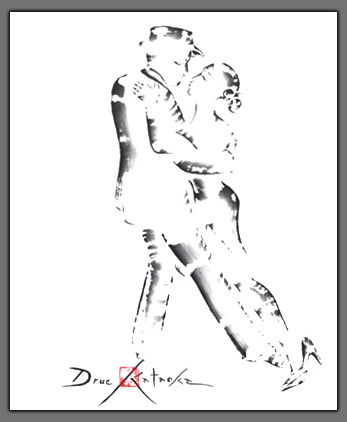 Painting of Tango Dancers  "At Dawn's Edge"