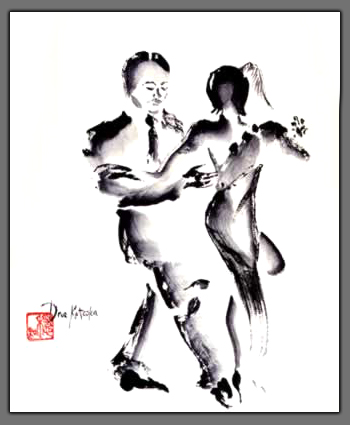 Painting of Tango Dancers  "Tokyo Tango"