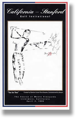 Print for the Cal - Stanford Golf Invitational, 1999  "Tee for Two"
