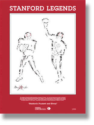 Portrait of Jim Plunkett and John Elway  Stanford Football Quarterbacks