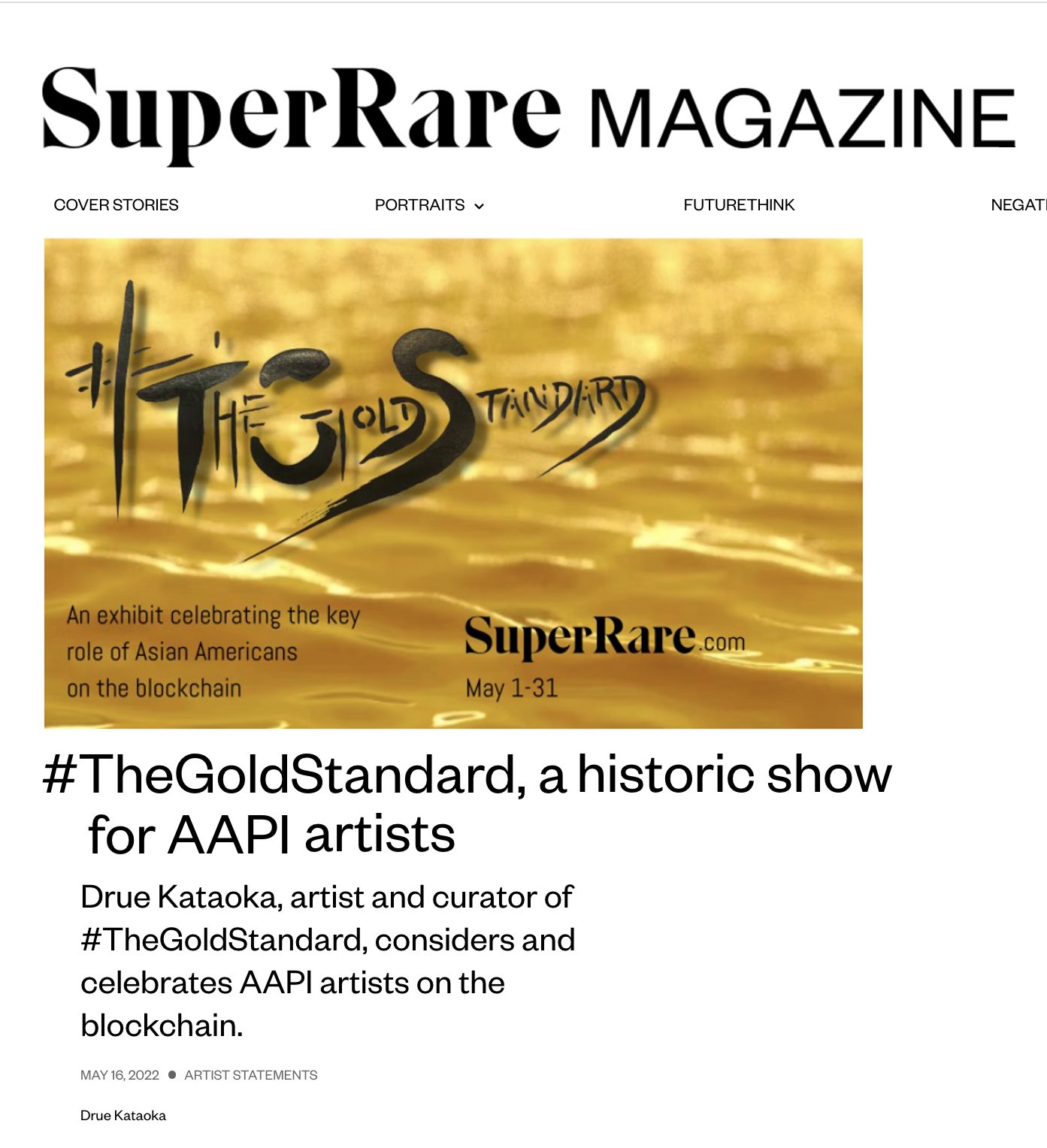 SuperRare Magazine: #TheGoldStandard, a historic show for AAPI artists
