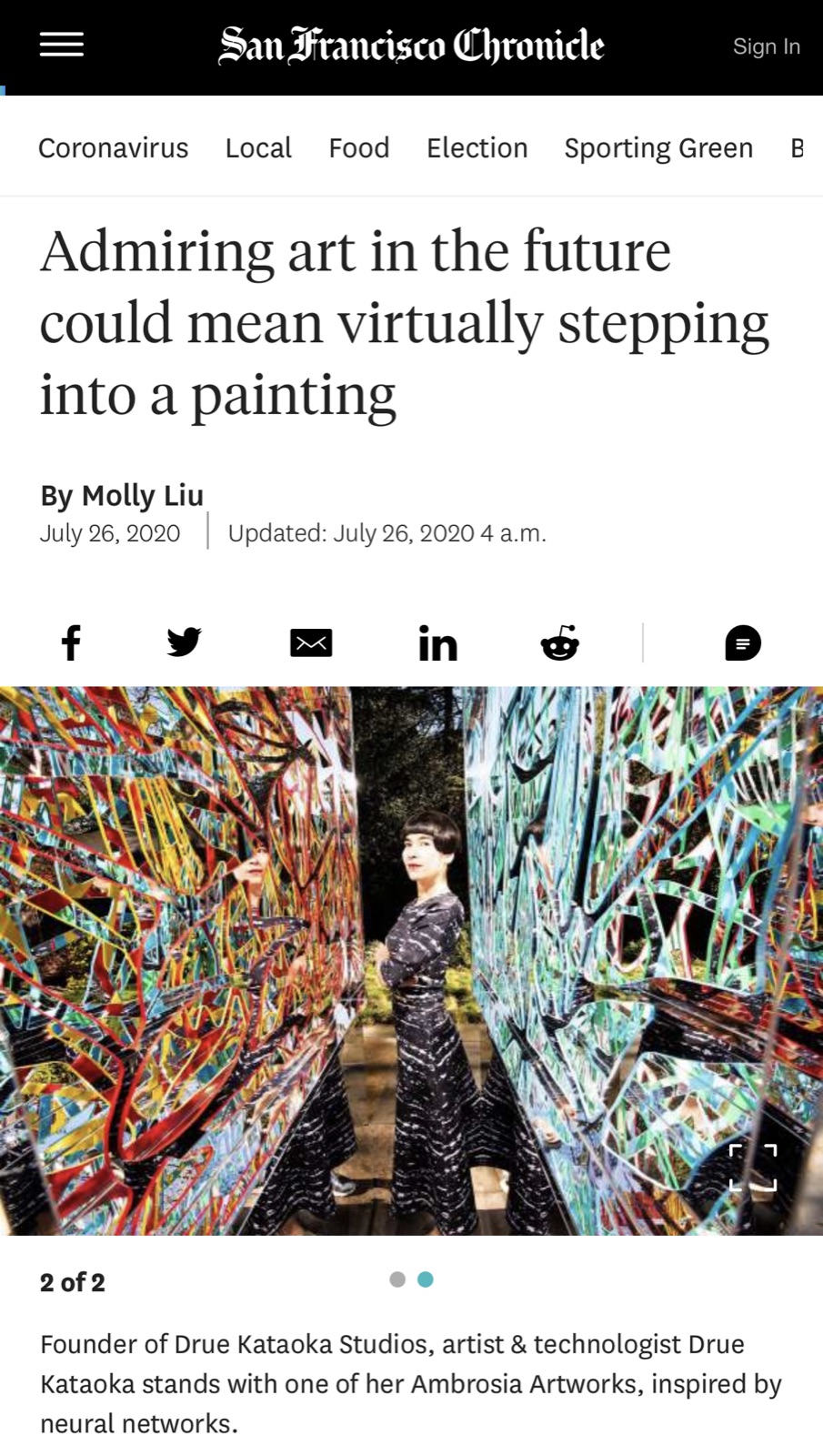 San Francisco Chronicle on the Future of Art: Admiring art in the future could mean virtually stepping into a painting