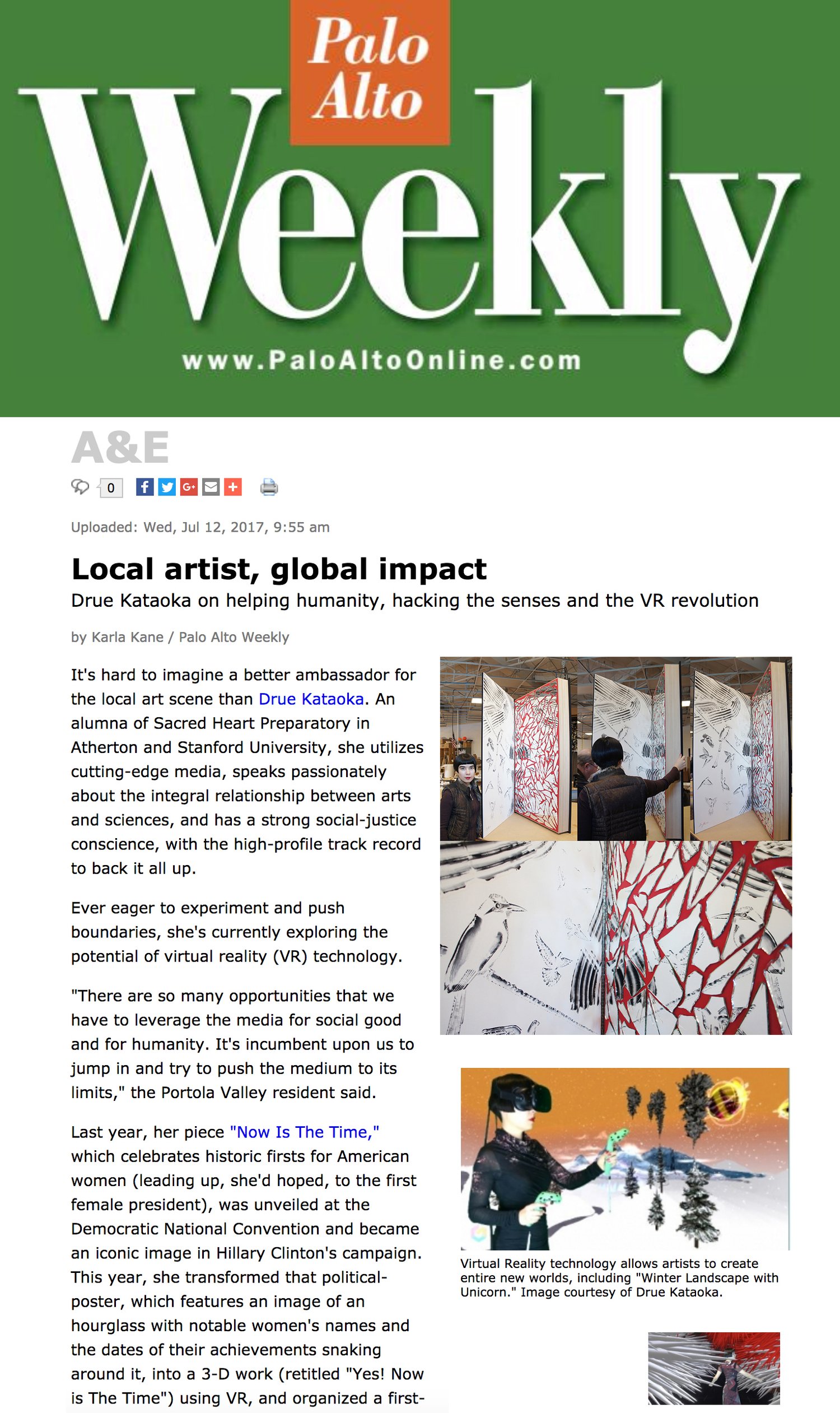 Local Artist, Global Impact - Drue Kataoka on helping humanity, hacking the senses and the VR revolution