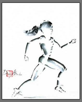 Cross Country Running Painting  "Star Tracks"