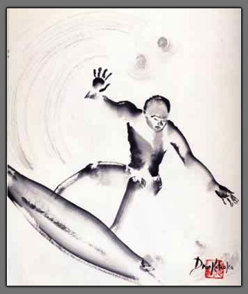 Surfing Painting  "Sumi Surf Session"