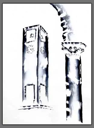 Painting of Stanford Clock Tower  "Stanford Time"