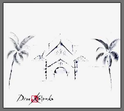 Painting of Memorial Church, Stanford University  "Mem Chu in the Mist"