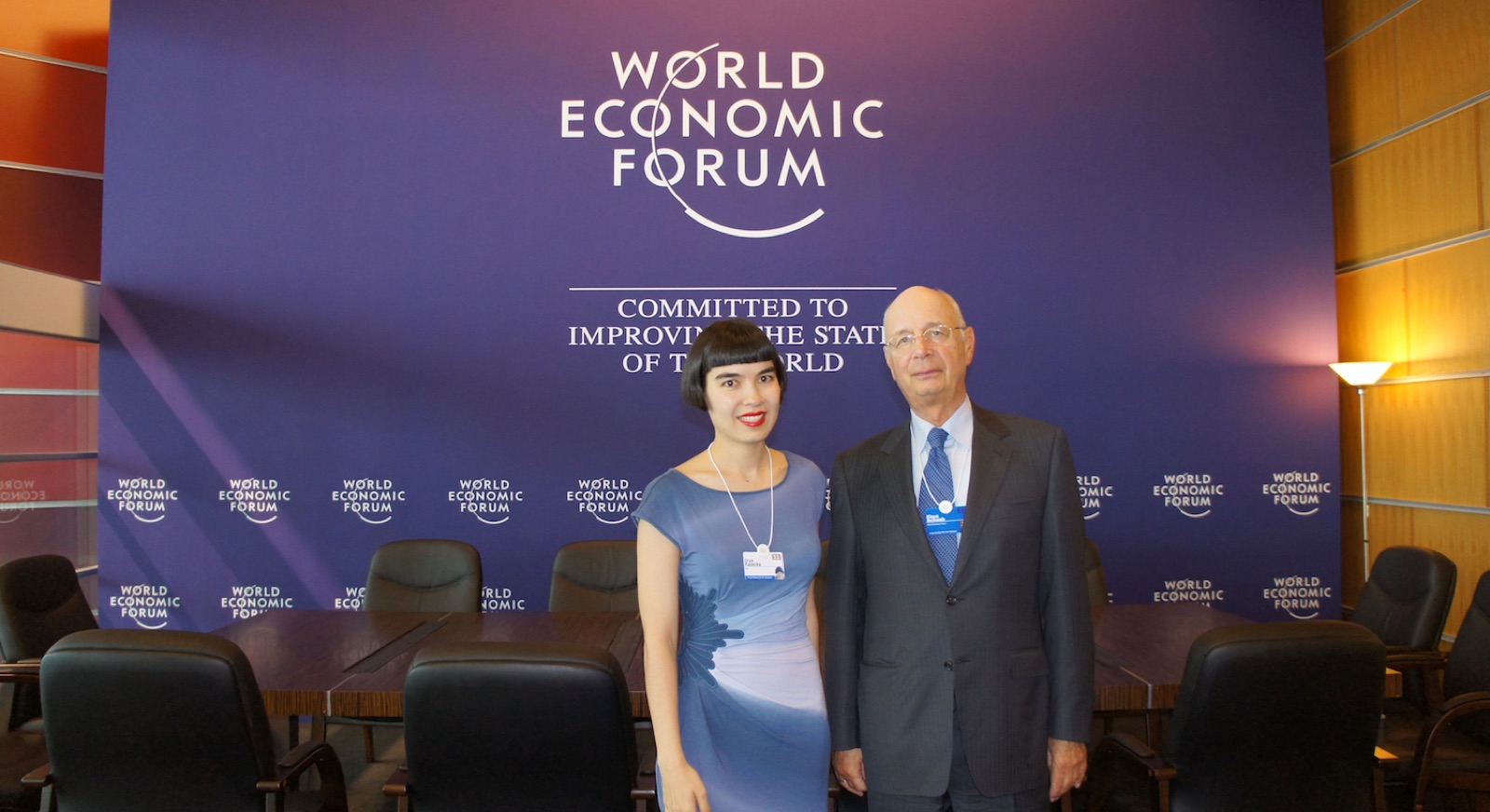 With World Economic Forum Founder & Chairman Klaus Schwab in his office.With World Economic Forum Founder & Chairman Klaus Schwab in his office